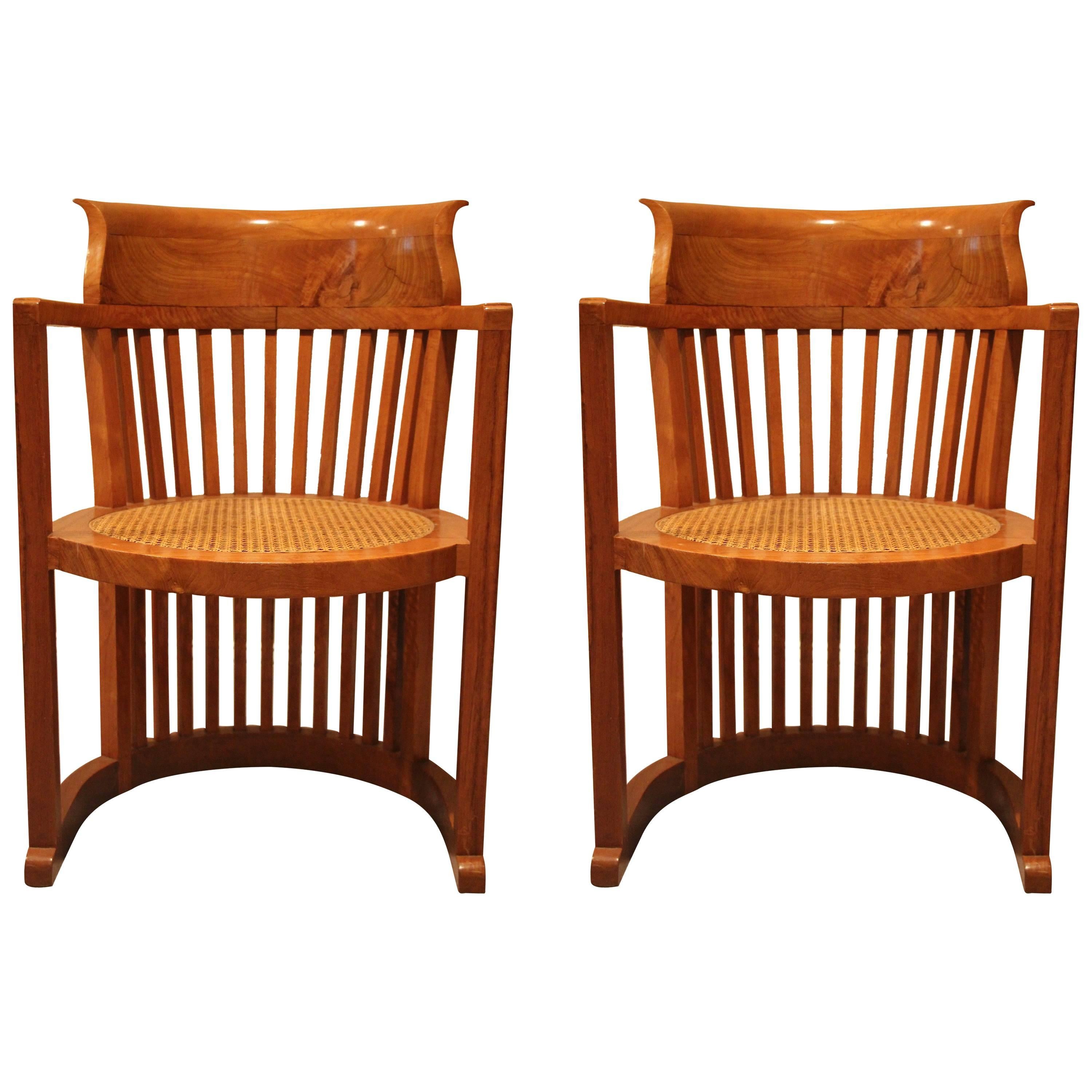 Pair of Frank Lloyd Wright Style Armchairs