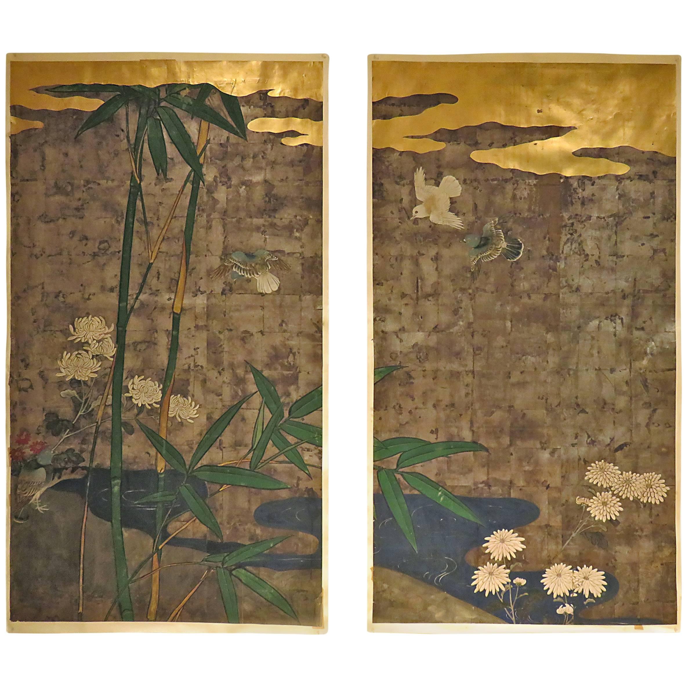 Japanese Door Panels Meiji, 19th Century