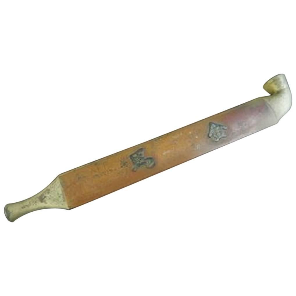 Japanese Antique Smoking Pipe Kiseru with Auspicious Symbols