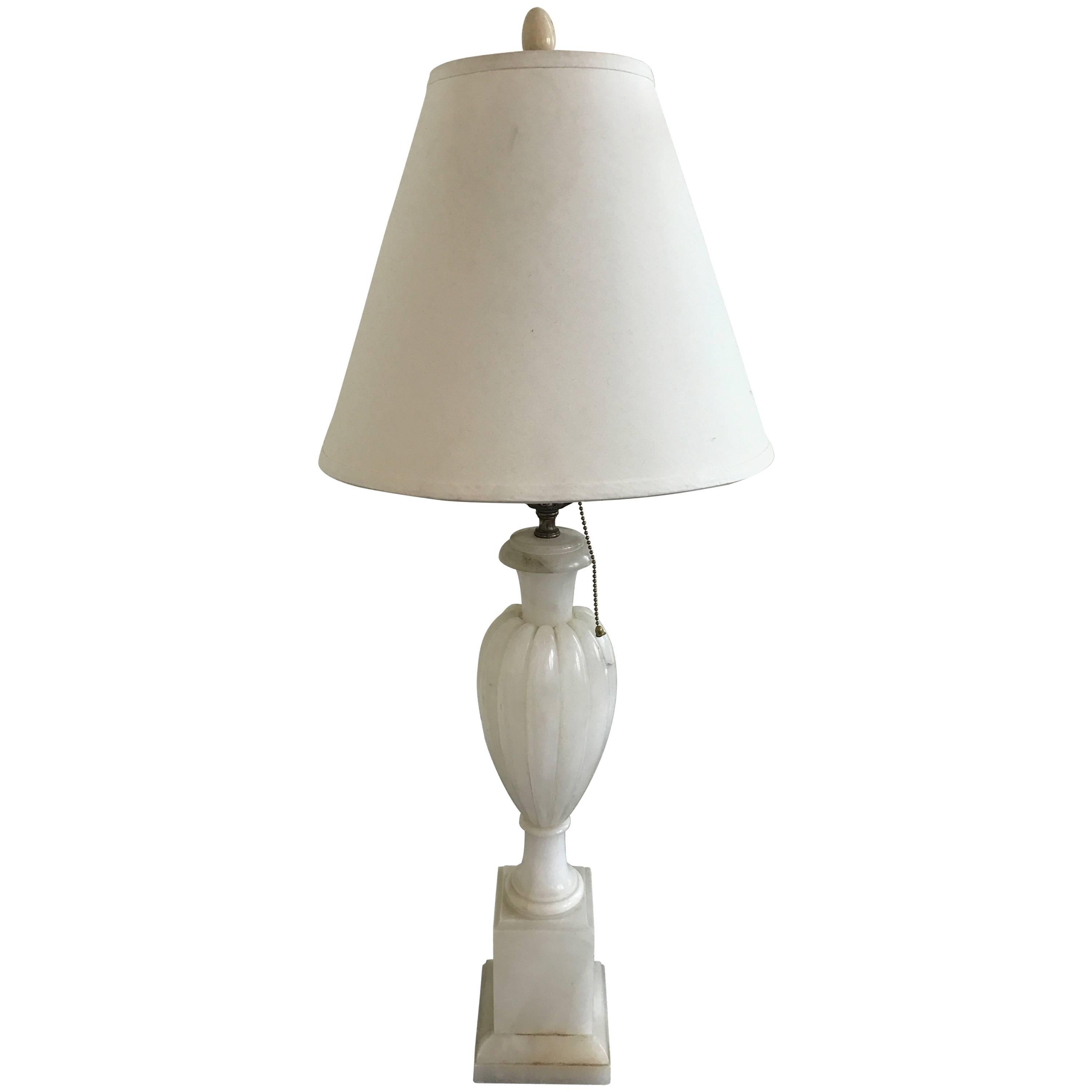 Continental Alabaster Table Lamp For Sale