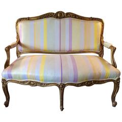 French Sofa Settee Salon Lounge Louis XV Style Gilded Rococo Baroque