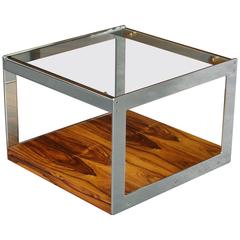 1970s Chrome & Rosewood Side / End Table by Richard Young for Merrow Associates
