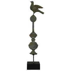 Antique French 19th Century Zinc Roof Finial with a Dove