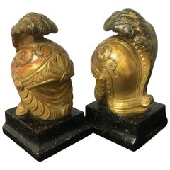 Pair of Gilt Hollywood Regency Roman Bookends by Borghese