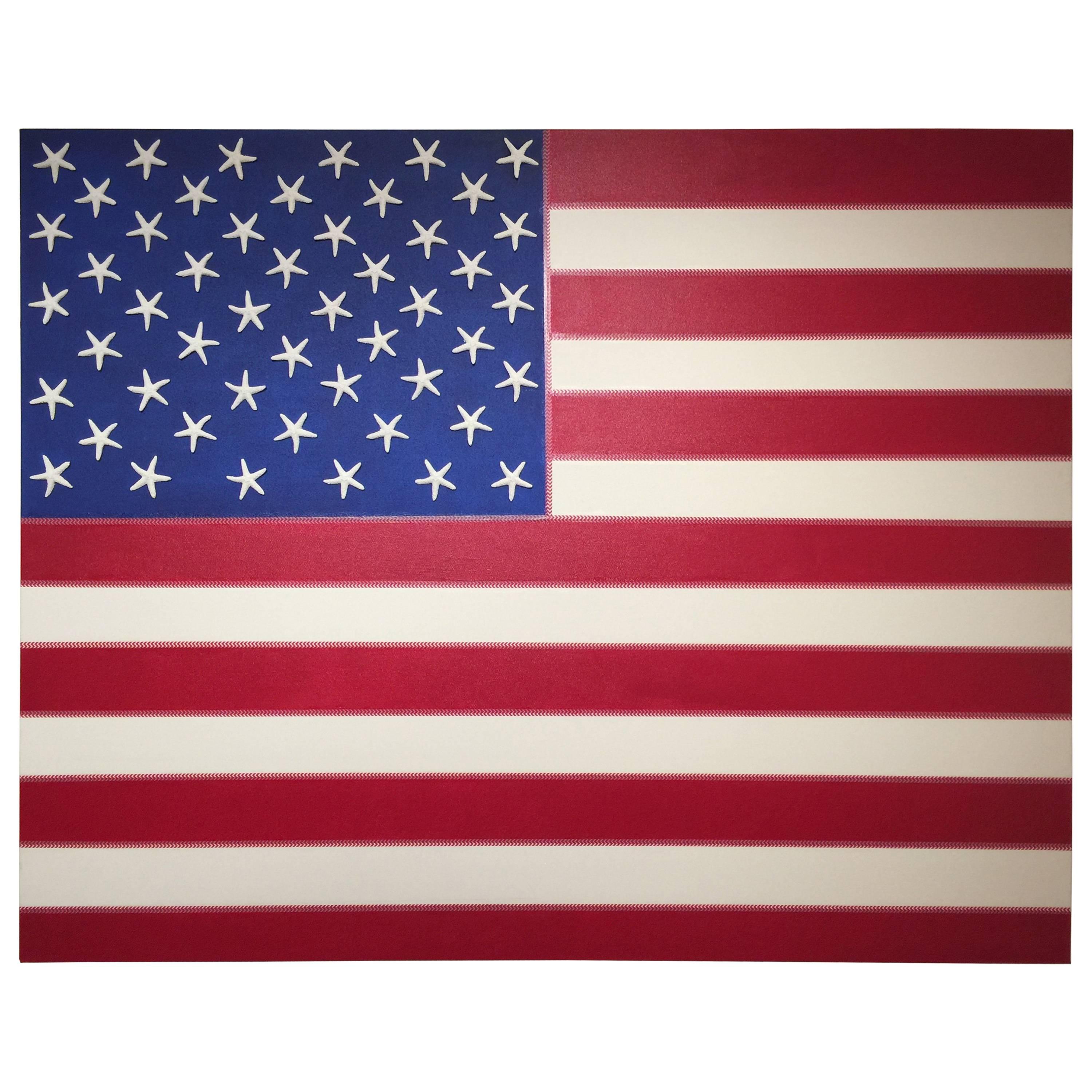 J. WOHNSEIDLER American Flag No. 1, 2017 Acrylic on Canvas For Sale