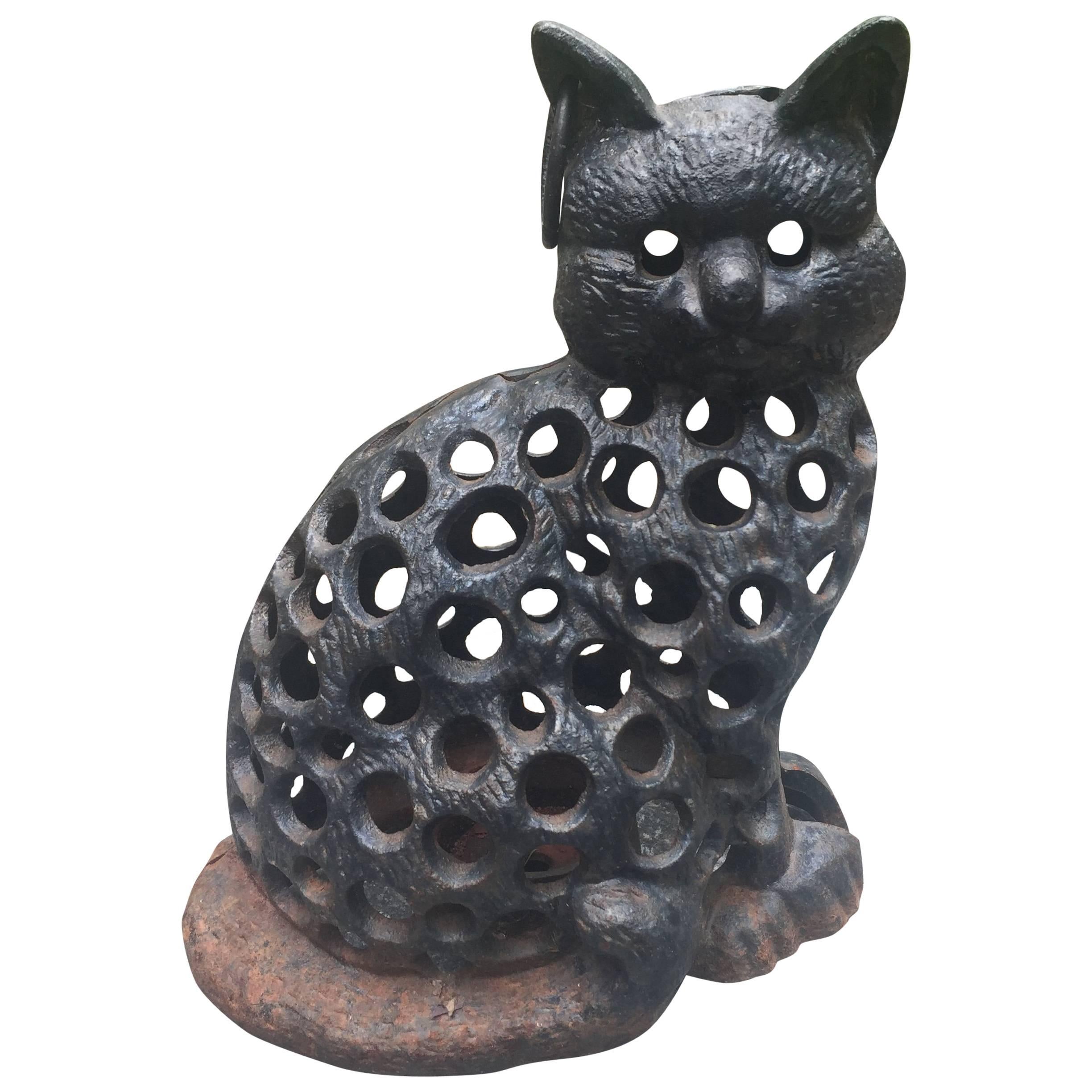 Japanese Cat Antique Lantern