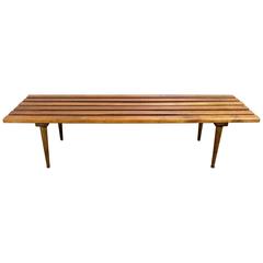 Yugoslavian Slatted Bench Coffee Table Vintage Mid-Century Modern