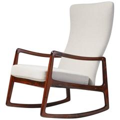 Ole Wanscher Tall Rosewood Rocking Chair, circa 1960