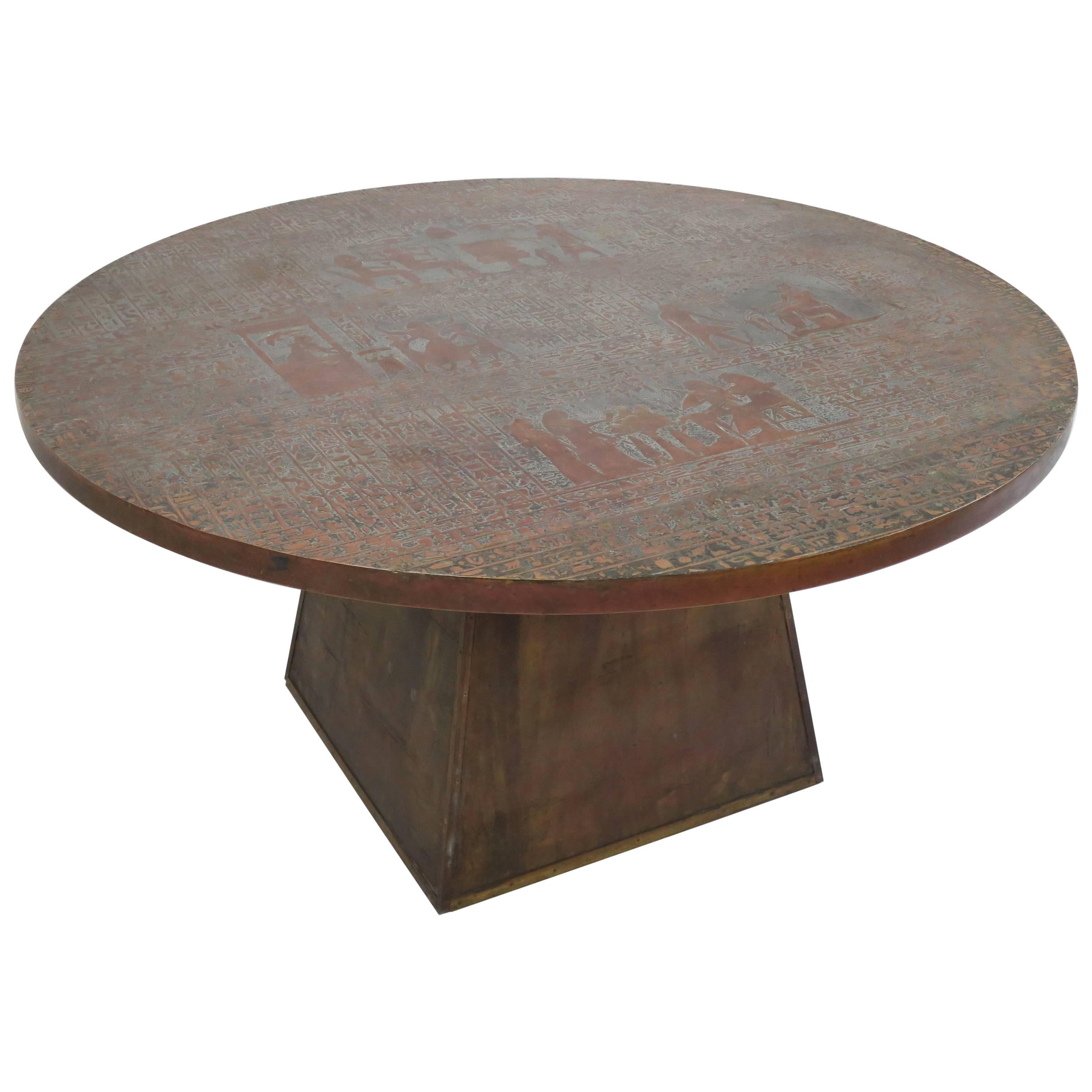 Rare Pharoah Table by Philip and Kelvin LaVerne For Sale