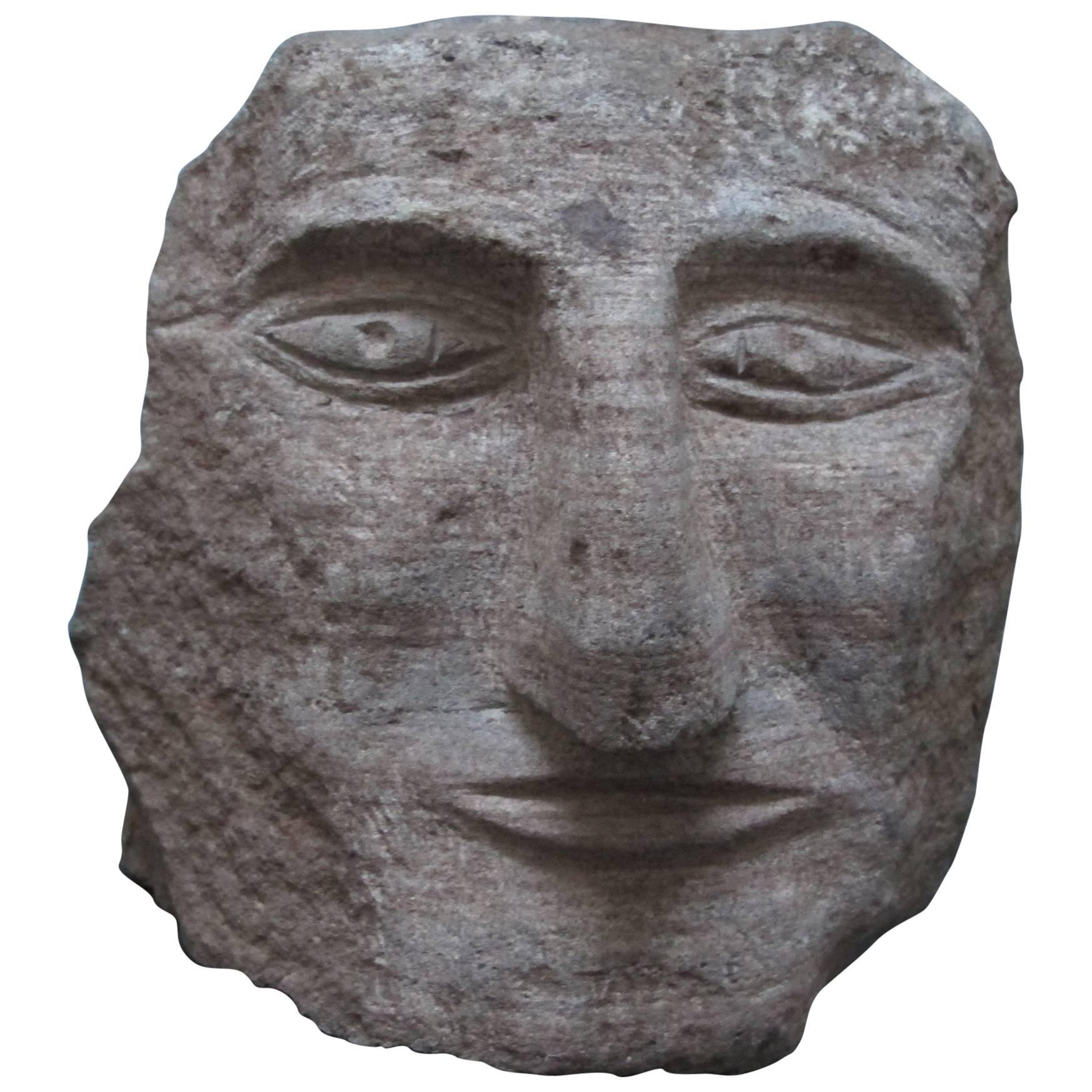 Ted Ludwiczak Banded Stone Carved Head For Sale