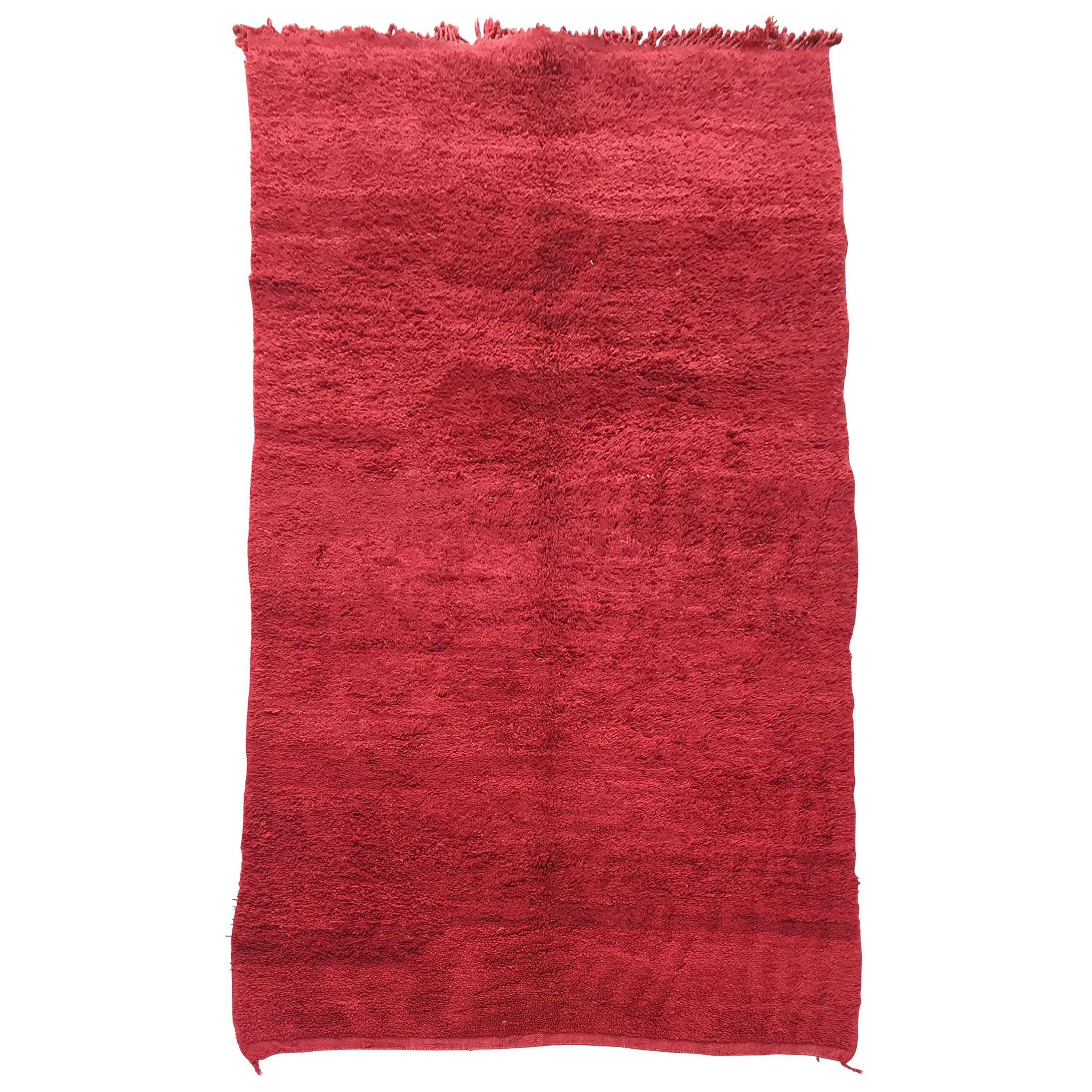 Vintage Red Ethnic Moroccan Rug
