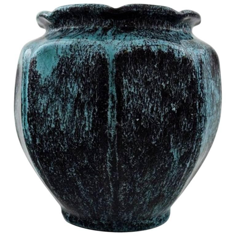 Svend Hammershøi for Kähler, Denmark, Glazed Stoneware Art Pottery Vase, 1930s