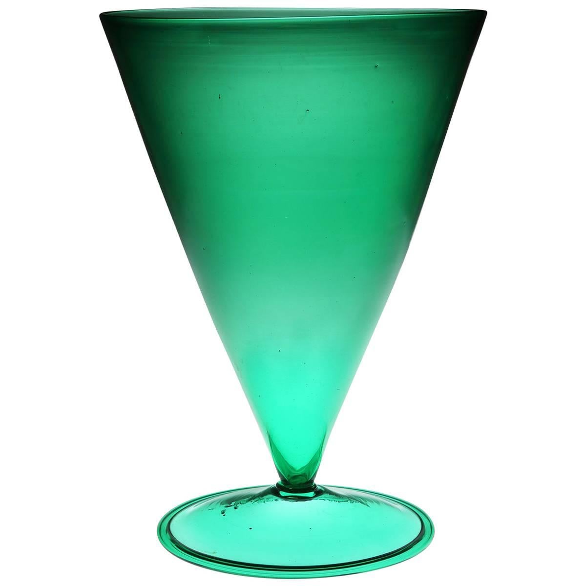 Green Murano Glass Vase by Vittorio Zecchin For Sale