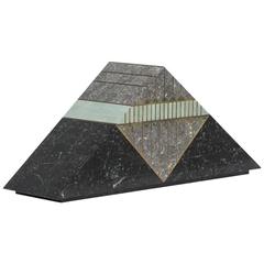 Robert Marcius for Casa Bique Designed Tessellated Stone Pyramid Box, 1980s