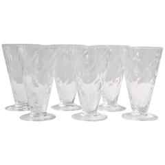 Set of Six Conifer Pattern Glasses by Thomas Webb