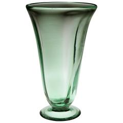 Vintage Ocean Green Glass Vase by Whitefriars