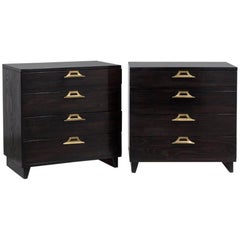Pair of Cerused Four-Drawer Cabinets by Ficks Reed Co