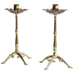 Pair of Arts & Crafts Candlesticks