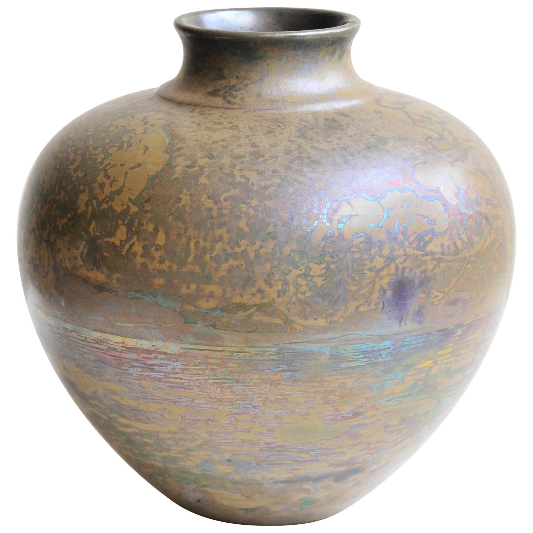 Art Nouveau Earthenware Vase by Clement Massier For Sale