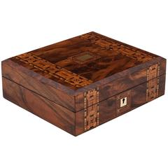 Antique Walnut Jewelry Box