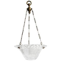 Early 20th Century Cut-Glass and Brass Hanging Shade