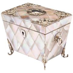 Antique 19th Century Mother-of-pearl Tea Caddy