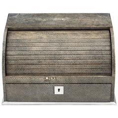 Art Deco Shagreen Roll Top Stationery Box