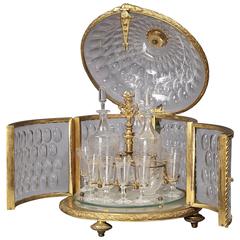 Antique Round Crystal and Gilt-Bronze Liqueur Cabinet by Baccarat. French, circa 1880.