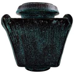 Svend Hammershøi for Kähler, Denmark, Glazed Stoneware Art Pottery Vase, 1930s