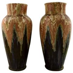St. Honoré, France, a Pair of Large Ceramic Vases, 1940s