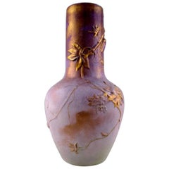 Clément Massier for Juan Golf, Large French Art Nouveau Floor Vase in Ceramic