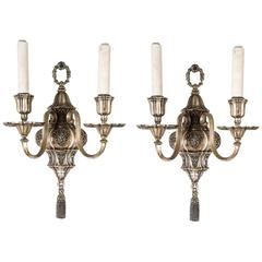 Pair of Silver Plated Caldwell Sconces