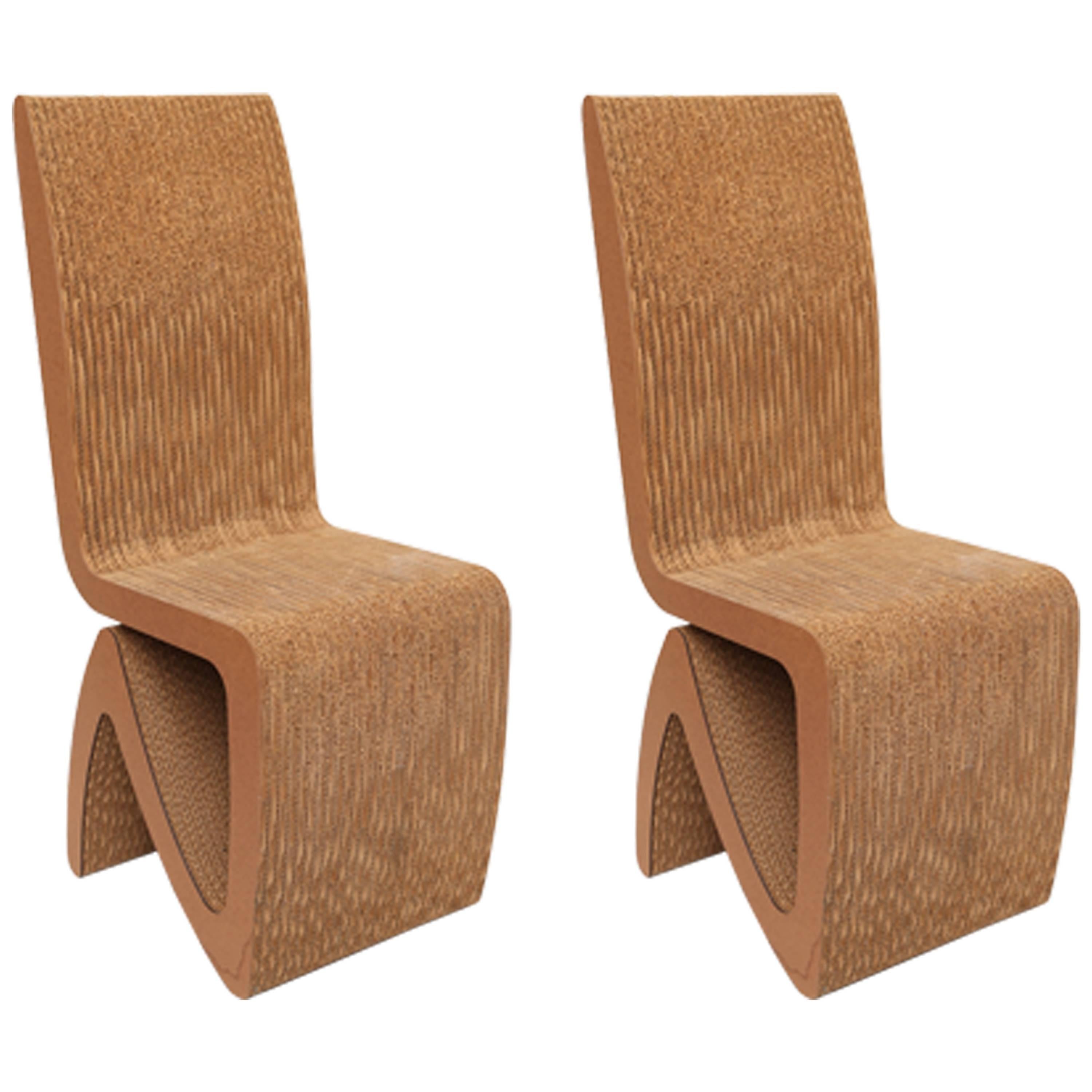 Pair of Frank Gehry Cardboard Chairs, USA, 1970s
