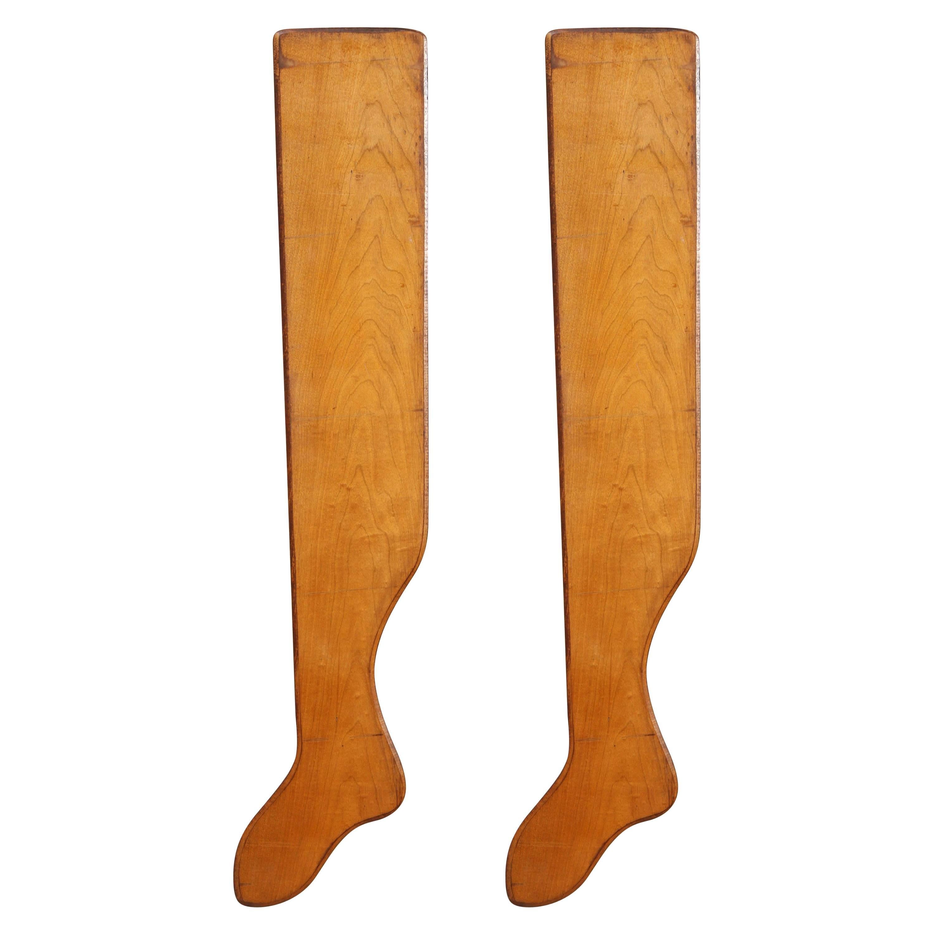 Pair of Wood Stocking Stretchers For Sale