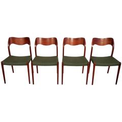 Set of Four Niels O. Moller Solid Teak Chairs, Model 71 11