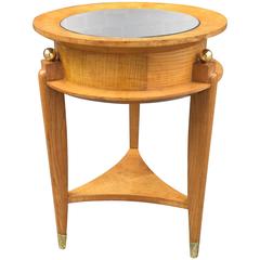 Art Deco Sycamore Gueridon Style Andre Arbus, Mirror and Bronze, circa 1930 7
