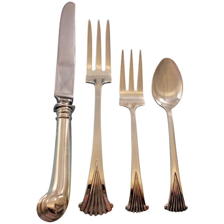 Onslow by Tuttle Sterling Silver Flatware 12 Service Set ...
