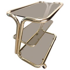 Mid-Century Italian Tubular Brass 3-tier Bar Cart by Morex 