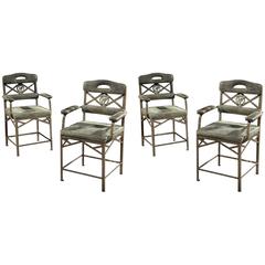 Two Pairs of Iron Garden Chairs