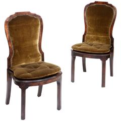 Pair of Oversized Mahogany Hall Chairs 8