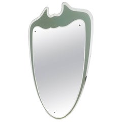 Large and Majestic Shield Shaped Wall Mirror, Italy, 1950s