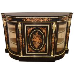 Victorian 19th Century Ebonized and Marquetry Credenza 8