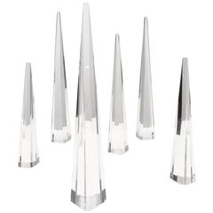 Collection of Six Vintage Lucite Obelisks Sculptures 4