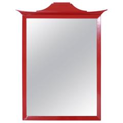 Tony Duquette Style, Hollywood Regency, Red Pagoda Mirror