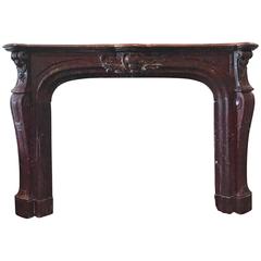 Griotte Rouge Antique Marbel Mantel, circa 1820 3
