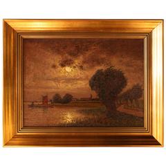 Moonlight, Landscape Oil Painting on Canvas