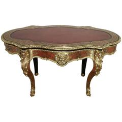 French 19th Century Boulle Bureau Plat with Bronze Gilt Ormolu Mounts 11