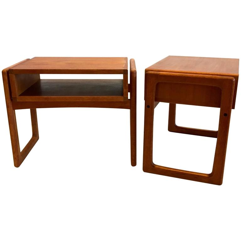 pair of danish modern teak nightstands at 1stdibs pair of danish modern teak nightstands at 1stdibs