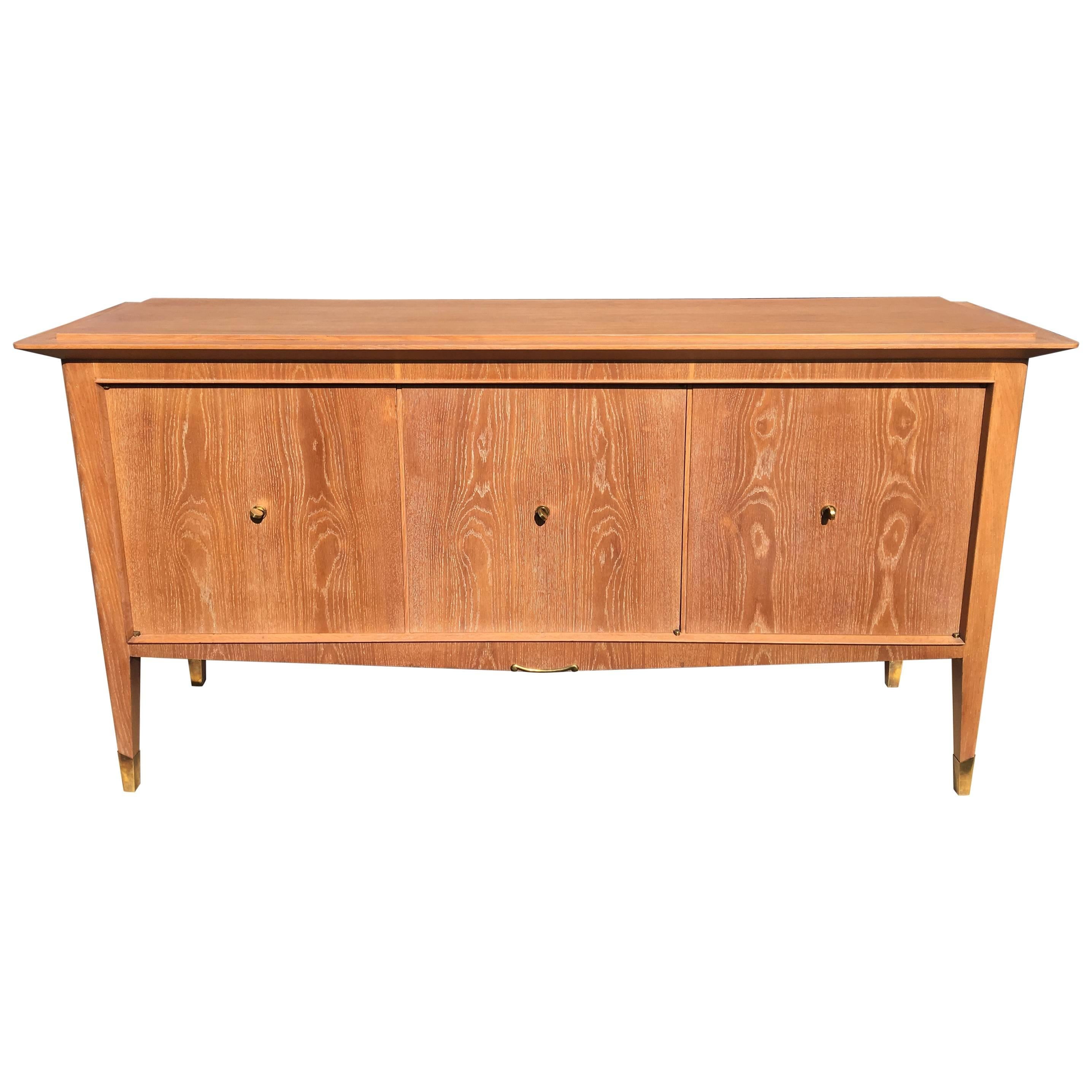 Natural Oak French Three-Door Cabinet-Sideboard