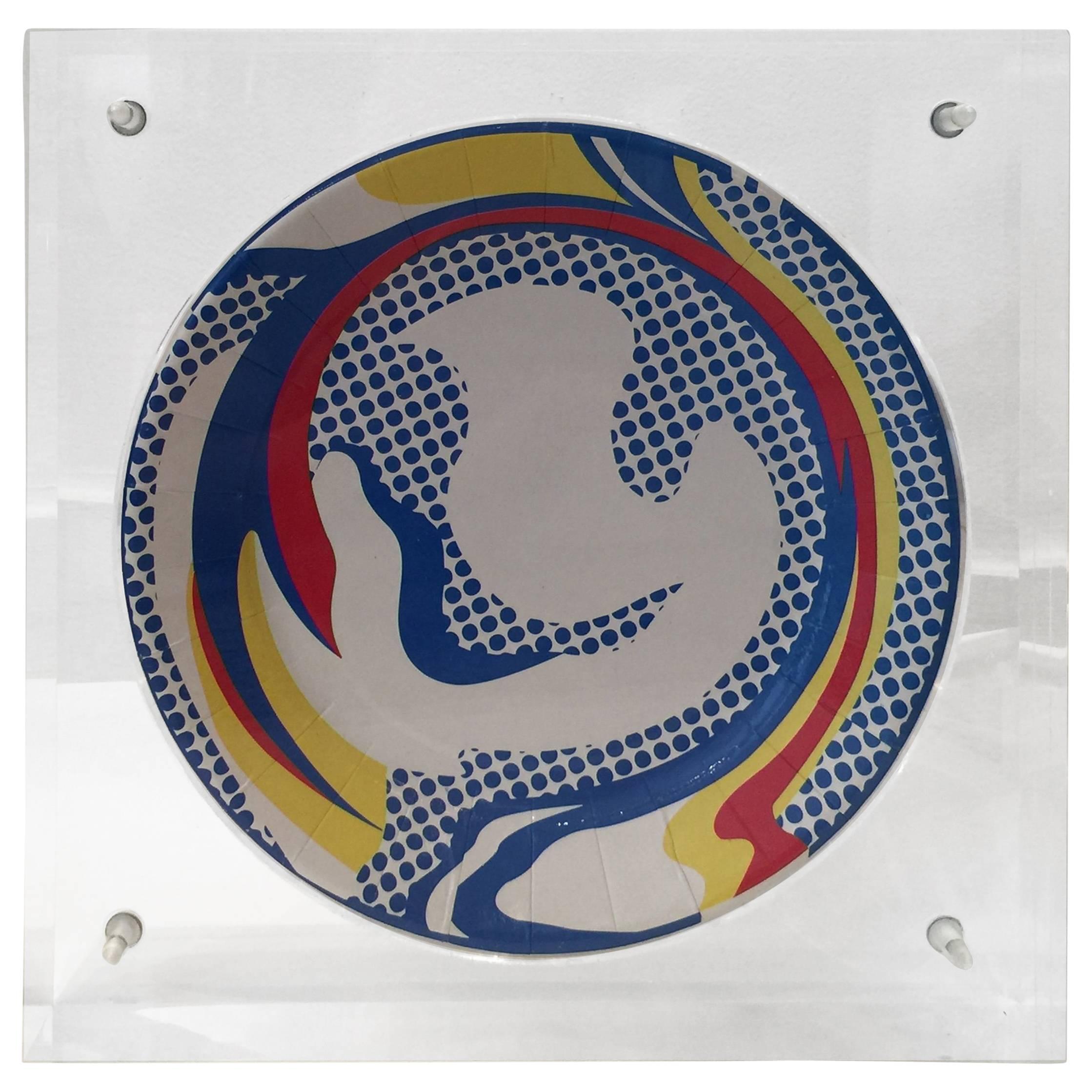 Roy Lichtenstein "Paper Plate" Original Encased in Custom Lucite Box